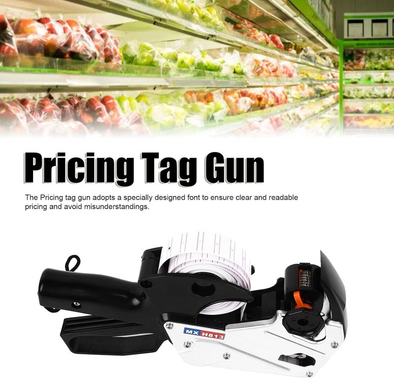 Yoidesu 8 Digits Price Tag Gun, Price Marking Machine Price Labeller Gun Single Row Clear Print Multi Functional Tool for Supermarket - Image 2